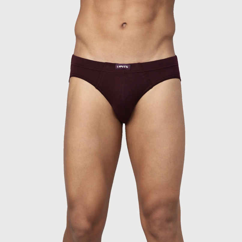 Levi's Innerwear Men's Solid Pure Cotton Brief | Navy and Wine - S