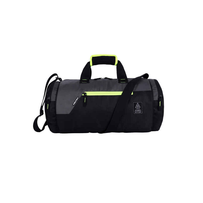 Gear Unisex Solid Polyester 22 L Top Handle Duffle Bag | Black and Grey Gear Unisex Solid Polyester 22 L Top Handle Duffle Bag | Black and Grey