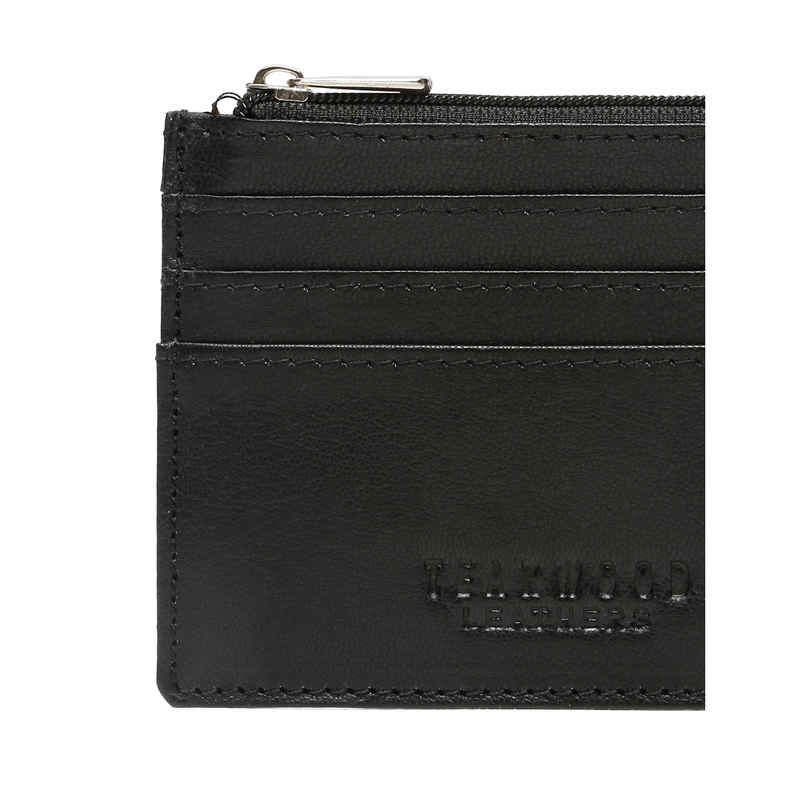 Teakwood Men's Solid Genuine Leather Wallet | Black - One Size