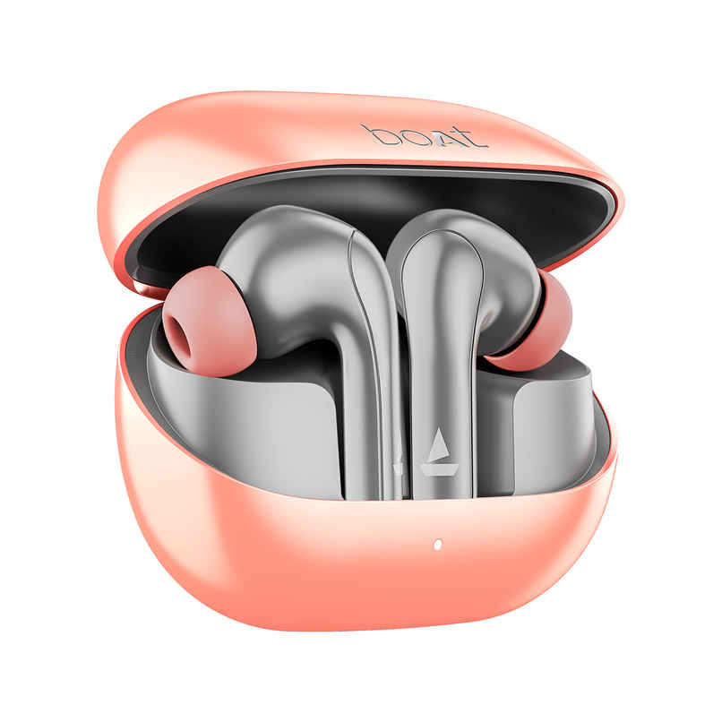 boAt Airdopes 155 w/ 40 hrs Playtime,In-Ear Detection,Quad Mics ENx Tech,ASAP Charge Bluetooth - Hot Rouge