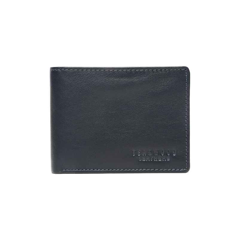 Teakwood Men's Solid Genuine Leather Wallet | Blue - One Size