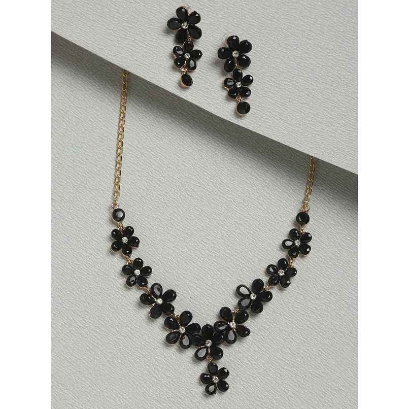 Youbella Crystal Necklace Jewellery Set With Earrings For Girls/Women (Black)(Ybnk - 5766) Youbella Crystal Necklace Jewellery Set With Earrings For Girls/Women (Black)(Ybnk - 5766)