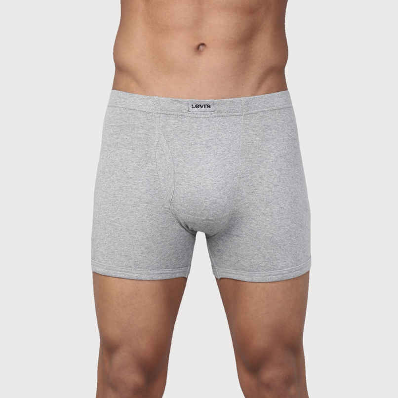 Levi's Men Pure Cotton Long Length Trunk | Ultrasoft Waistband | Light Grey Melange - S Levi's Men Pure Cotton Long Length Trunk | Ultrasoft Waistband | Light Grey Melange - S