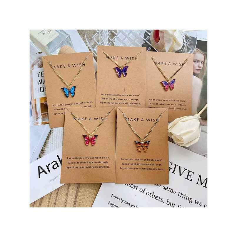 YouBella Jewellery 5 Pcs Stylish Butterfly Jewellery Necklace Set for Women & Girls (YBNK - 50616) YouBella Jewellery 5 Pcs Stylish Butterfly Jewellery Necklace Set for Women & Girls (YBNK - 50616)