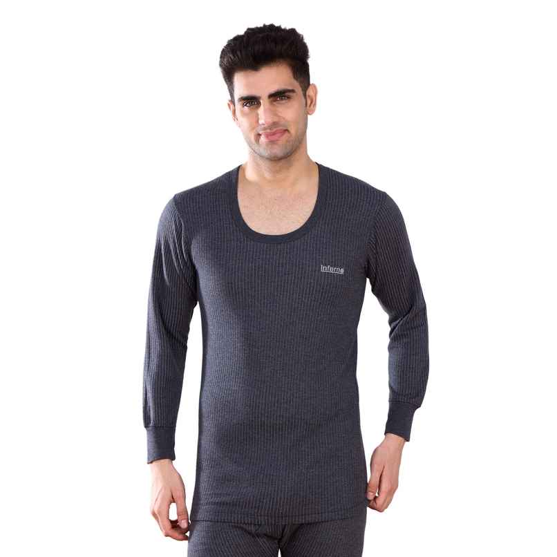 Lux Inferno Round Neck Full Sleeve Thermal Top For Men | Charcoal | 85 | M Lux Inferno Round Neck Full Sleeve Thermal Top For Men | Charcoal | 85 | M