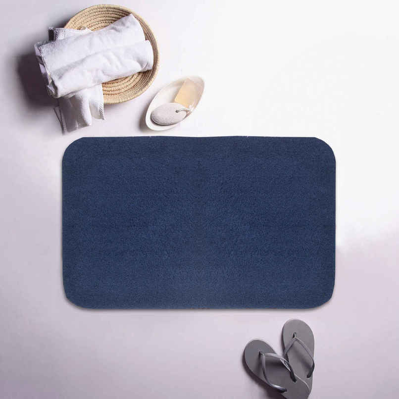 BIANCA Thick Ultra Soft Anti Slip Bath Mat | Aerocore Tech | 1 Pc Medium Plush | Solid Navy Blue