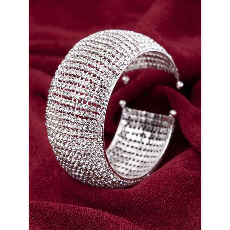 Shining Diva Fashion Silver Plated Cubic Zirconia Crystal Bracelet for Women and Girls | 11429b Shining Diva Fashion Silver Plated Cubic Zirconia Crystal Bracelet for Women and Girls | 11429b