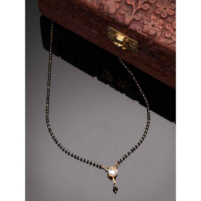 NVR Black Gold Plated Beaded Mangalsutra | NVR2141
