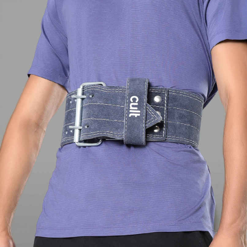 Cultfit Gym Belt Grey Suede Leather Unisex Cultfit Gym Belt Grey Suede Leather Unisex