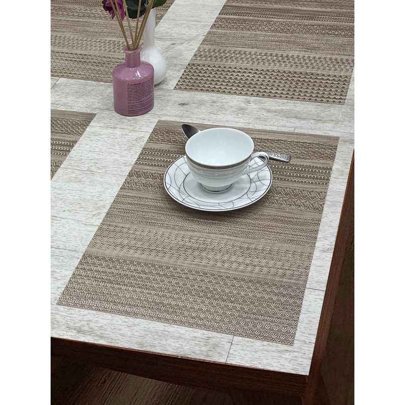 BIANCA Premium Woven PVC Placemat Dining Table | 12 X 18 | Alpine | Beige