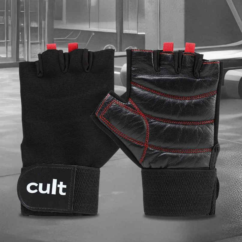 Cult Workout Gym Gloves | Medium | Black/Red Cult Workout Gym Gloves | Medium | Black/Red