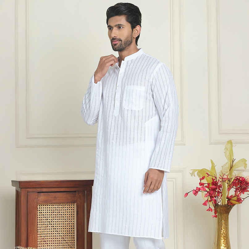 Jompers Men's Kurta | White - M Jompers Men's Kurta | White - M