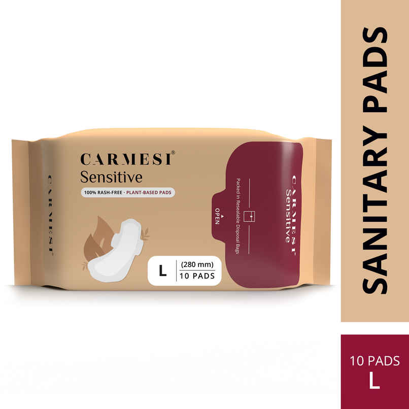 Carmesi Sensitive Sanitary Pads | Large | Rash Free | Gynecologist Recommended