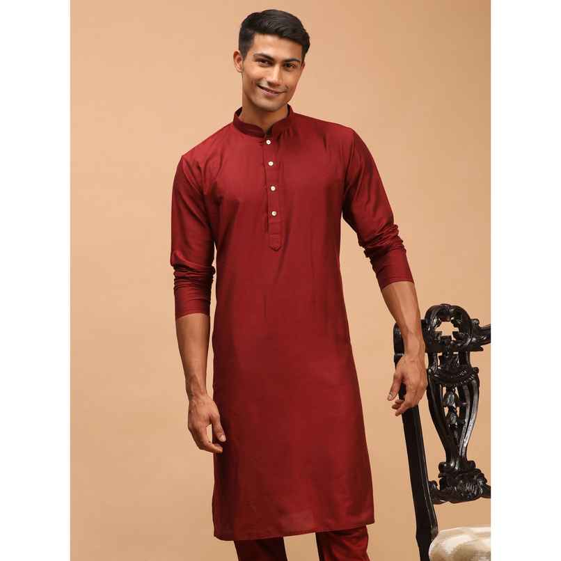 Vastramay Men's Viscose Kurta | Maroon - XL Vastramay Men's Viscose Kurta | Maroon - XL