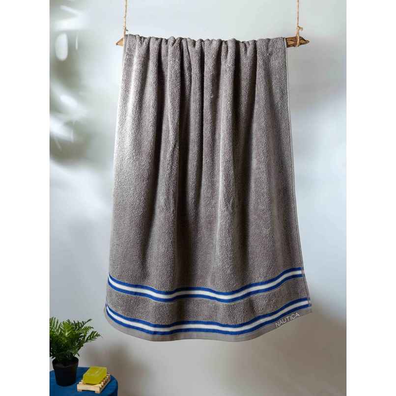 Nautica Super Soft Zero Twist 100% Cotton Towel | Bath Towel | Vintage Crew Stripe Solid | Grey Nautica Super Soft Zero Twist 100% Cotton Towel | Bath Towel | Vintage Crew Stripe Solid | Grey