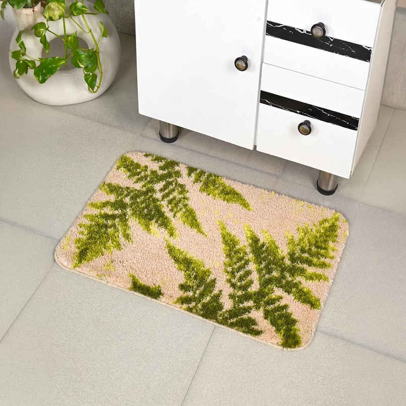 Saral Home Cedar Microfiber Anti-Slip Bath Mat | Beige - 40 x 60 cm