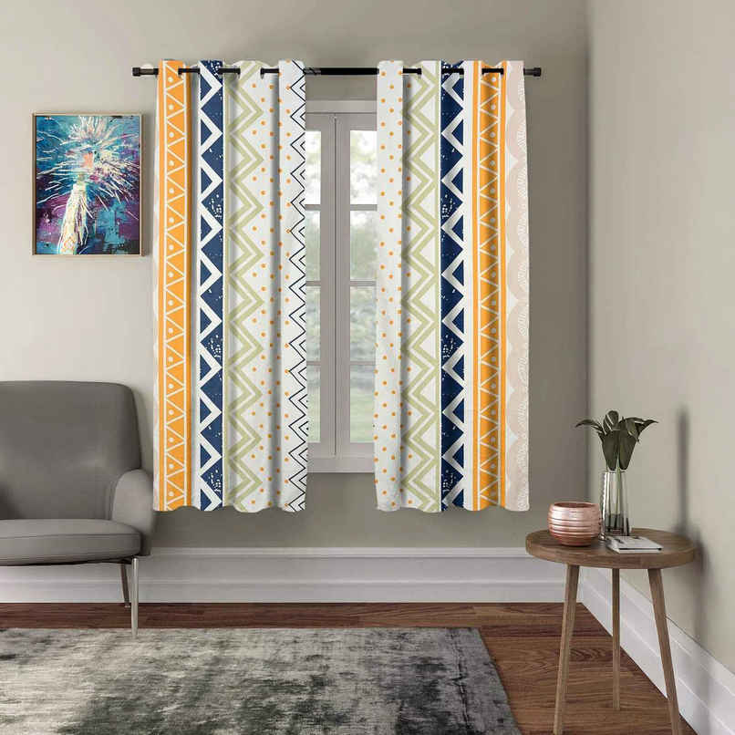 BAY6 Microfiber Cotton Window Curtains - Set of 2 - (5x4 ft) - White