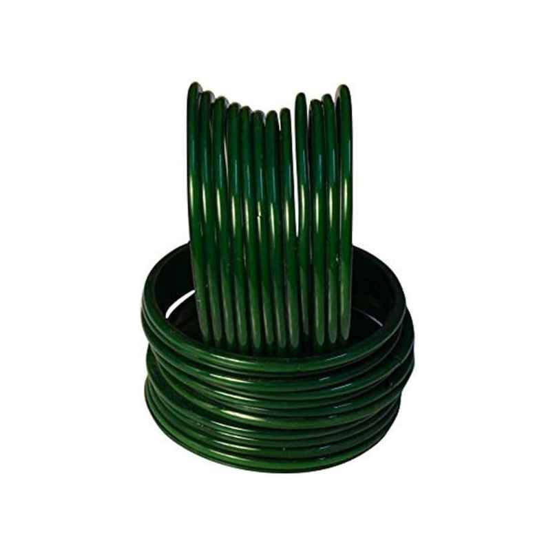 NVR Traditional Green Glass Bangle Chudi for Women & Girls Fashion Glossy | Size: 2.8