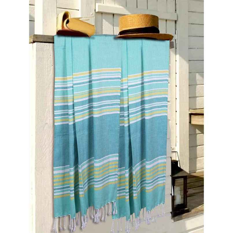 Bianca Ultra Soft Turkish Hammam Towel 100% Cotton 1pc Bath Towel | Jadore Stripe-Mint