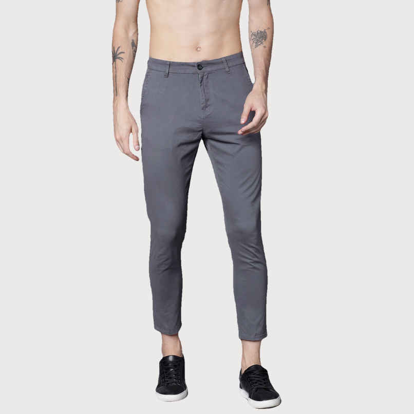 Highlander Men's Tapered Fit Chinos | Grey - 36