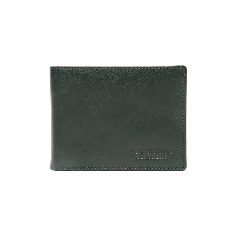 Teakwood Men's Solid Genuine Leather Wallet | Green - One Size