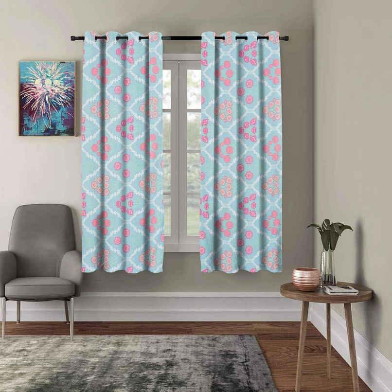 BAY6 Polyester Window Curtains - Set of 2 - (5x4 ft) - Green