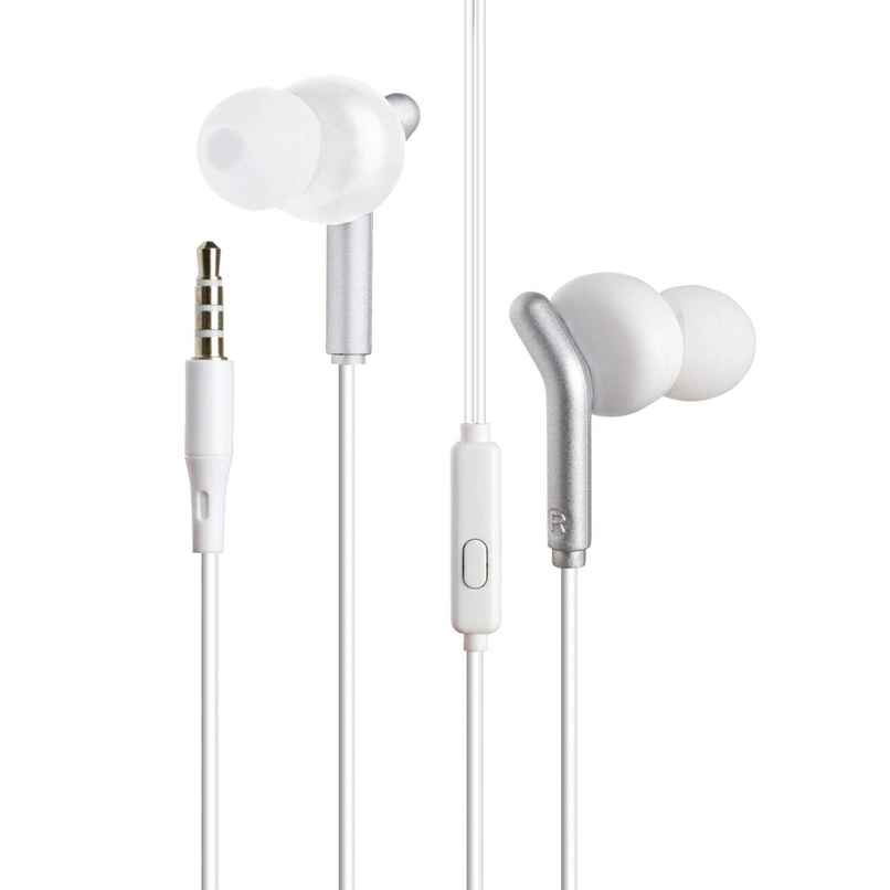 Zebronics Bro Wired Earphones with Mic, 3.5mm Audio Jack, 10mm Drivers, Phone/Tablet(White)