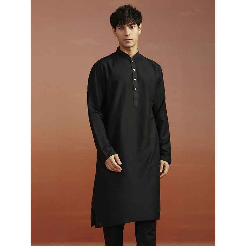 Vastramay Men's Viscose Kurta | Black - S