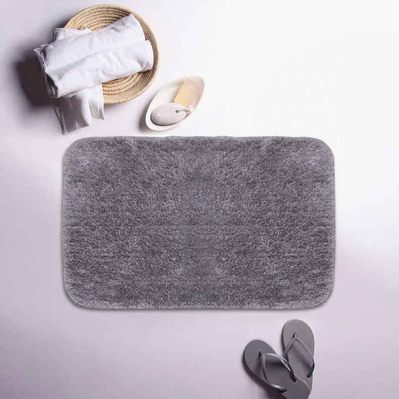 BIANCA Thick Ultra Soft Anti Slip Bath Mat | Aerocore Tech | 1 Pc Medium Plush | Solid Grey