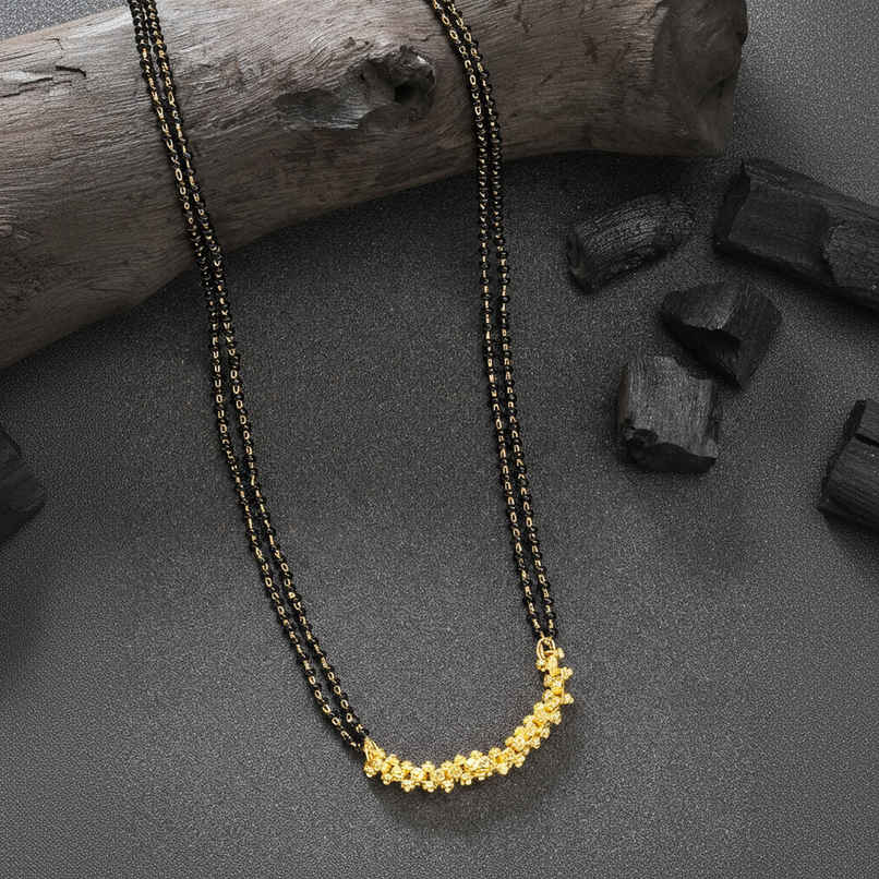 NVR Women's Gold - Plated Black Beaded Mangalsutra | NVR2724 NVR Women's Gold - Plated Black Beaded Mangalsutra | NVR2724