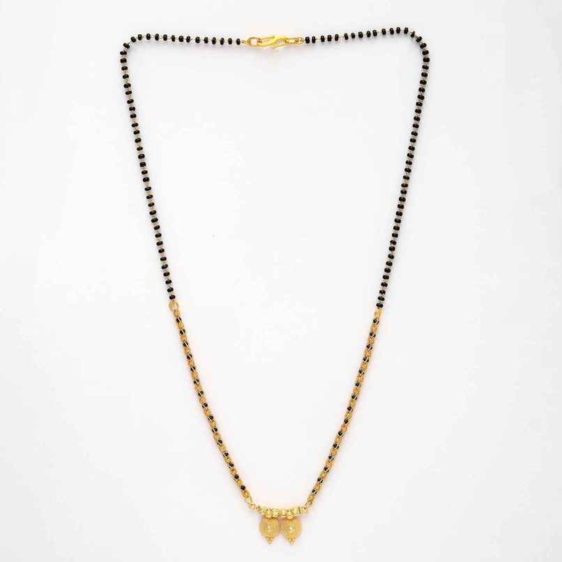 NVR Women's Gold - Plated Black Beaded Mangalsutra | NVR2725