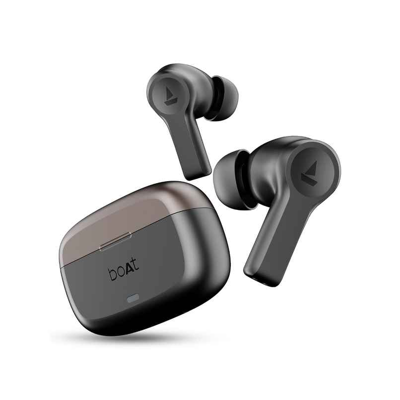boAt Airdopes Flex 454 ANC TWS Earbuds with mic, 60HRS Battery, ANC(32dB), App Support, 4Mics ENx, Fast Charge, Dual Pairing, IPX5, v5.2 Bluetooth Earbuds - Gunmetal Black