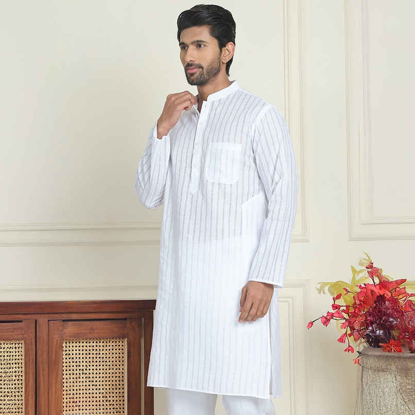 Jompers Men's Kurta | White - L Jompers Men's Kurta | White - L