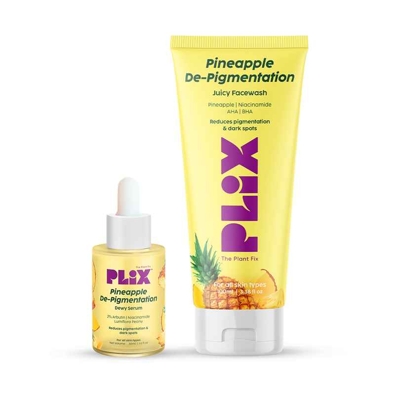 Plix The Plant Fix Pineapple Foaming Face Wash And Serum Combo for Pigmentation Plix The Plant Fix Pineapple Foaming Face Wash And Serum Combo for Pigmentation
