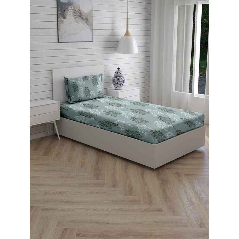 Status Crown Superfine Microfiber Single Bedsheet | Serene Floral | 150 x 220 cm