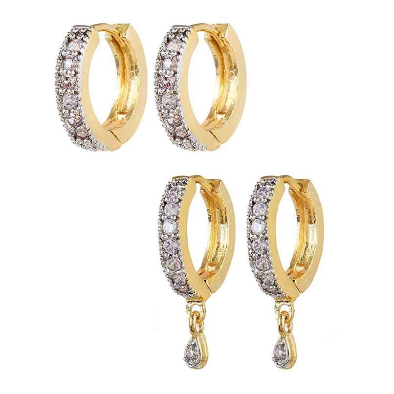 Youbella Combo Of Fancy Drop And Gold Plated Bali Earrings(Ybear - 0010 - Fof)