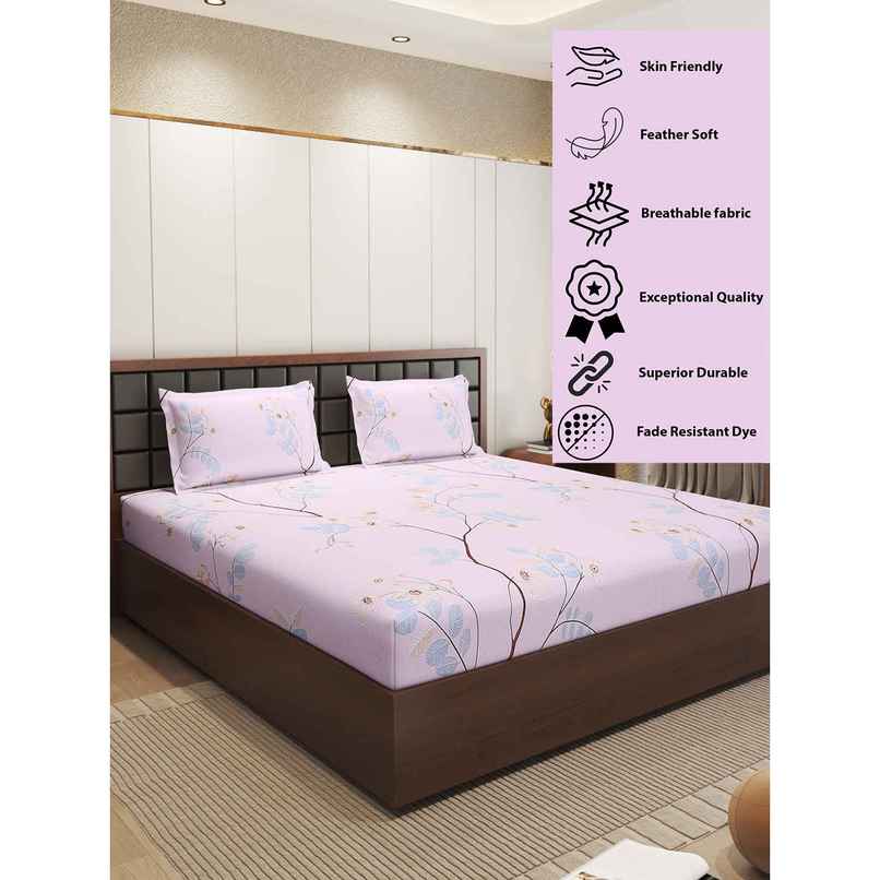 Status Imperial Corner Fitted Double Bedsheet | Tranquil Leaves | 198 x 182 cm
