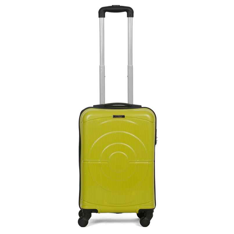 Teakwood Textured PP 32.2 L Retractable Hard Luggage Trolley Bag | Avacado Green - 55 cm