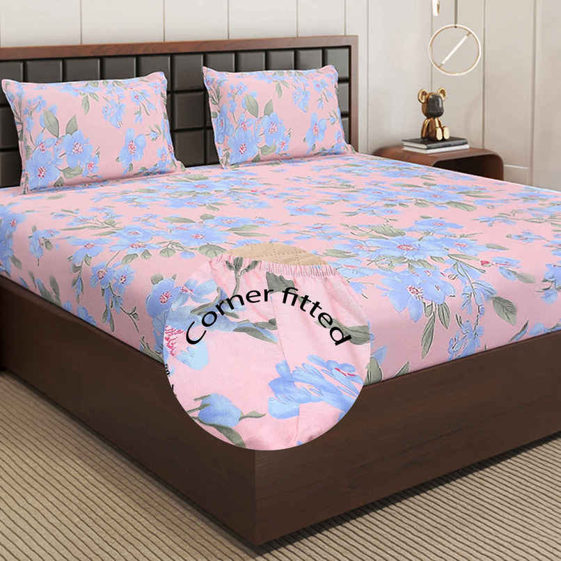 Status Imperial Corner Fitted Bedsheet | Velvet Blush Botanicals | 198 x 182 cm