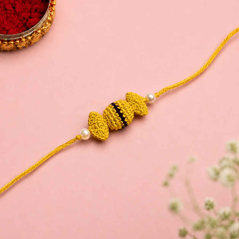 Kids Yellow Toffee Crochet Rakhi | Pack of 1 | Mad Over Prints