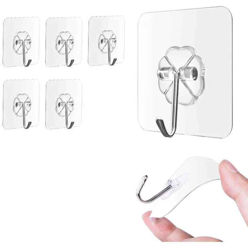 Daluci Strong Adhesive Hook For Home-Office and Kitchen Use | Pack Of 5 Daluci Strong Adhesive Hook For Home-Office and Kitchen Use | Pack Of 5