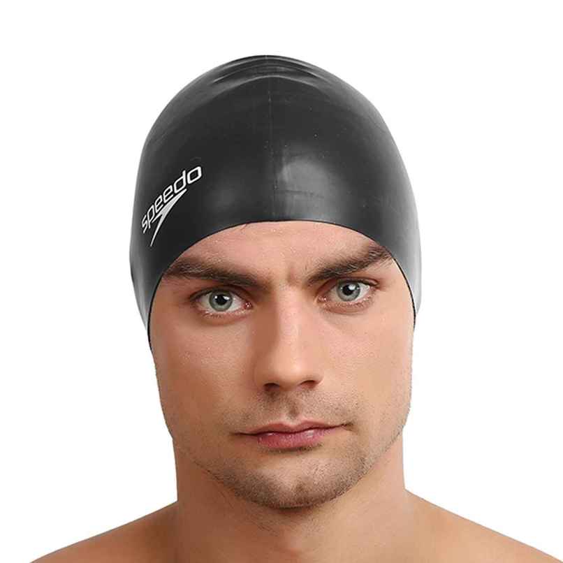Speedo Unisex Flat Silicone Swim Cap | Black - Free Size