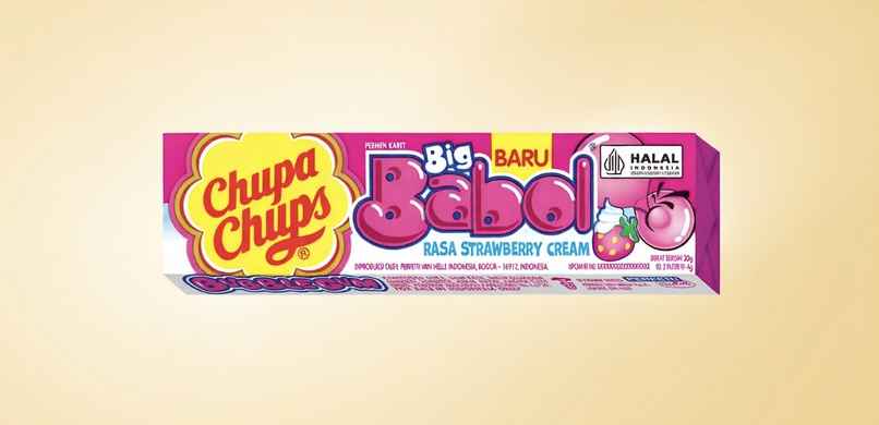 Chupa Chups Big Babol Rasa Strawberry Cream