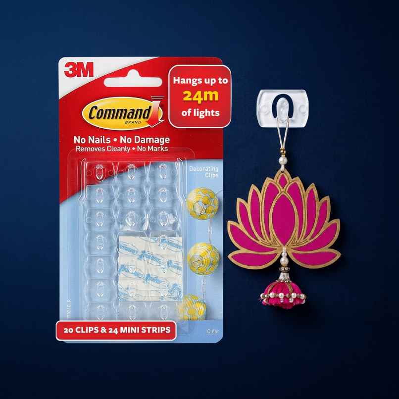 Command Transparent Decoration Hooks/Clips | 20 Clips In The Pack Command Transparent Decoration Hooks/Clips | 20 Clips In The Pack