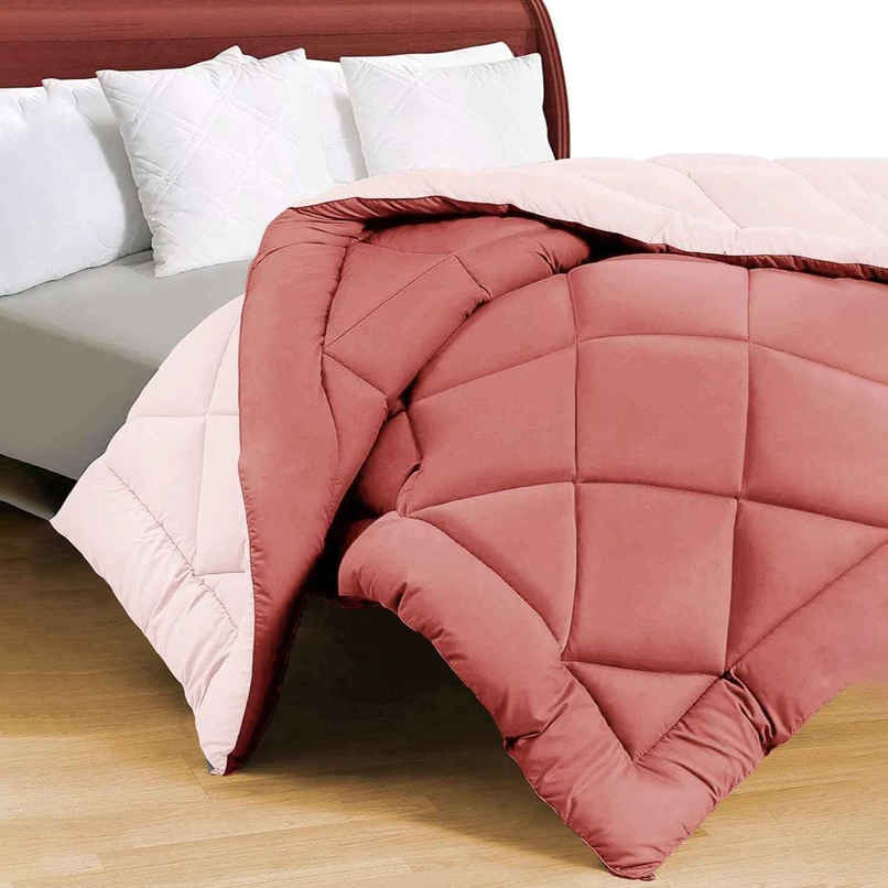 Status Solid Rvsl Comforter 215 Cm x 220 Cm - Peach