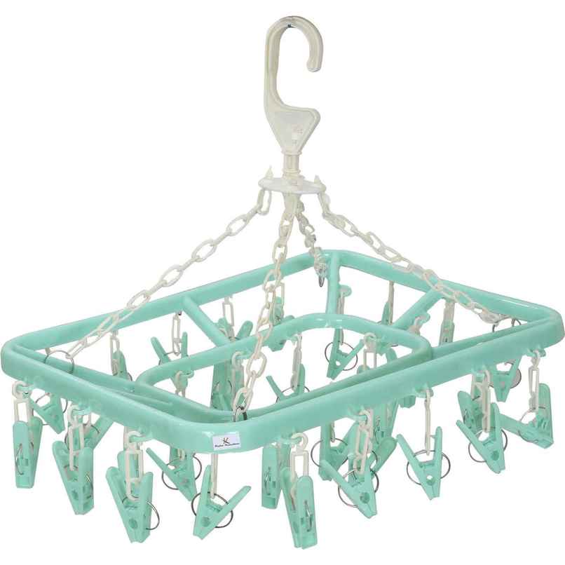 Kuber Industries Plastic 360 Degree Folding Clothes Drying Rack|(Green | 32 Clip | KUBMART15537) Kuber Industries Plastic 360 Degree Folding Clothes Drying Rack|(Green | 32 Clip | KUBMART15537)