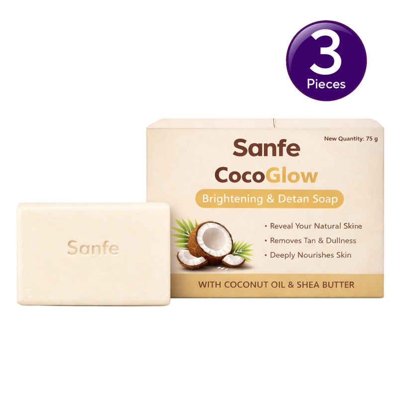 Sanfe 5% Niacinamide & Vitamin C Brightening Soap Detanning Soap Combo Sanfe 5% Niacinamide & Vitamin C Brightening Soap Detanning Soap Combo