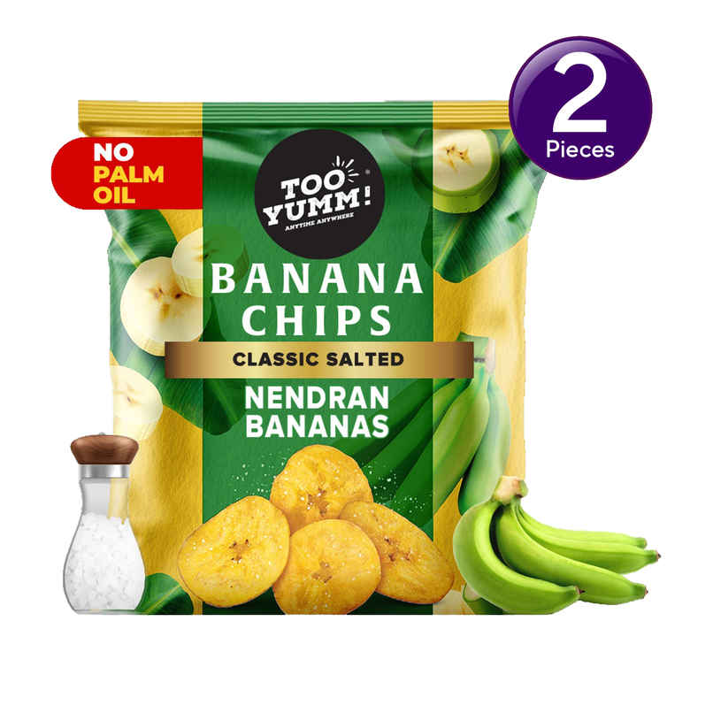 Too Yumm Classic Salted Banana Chips Made From Premium Nendran Bananas, No Palm Oil Healthy Snacks Combo