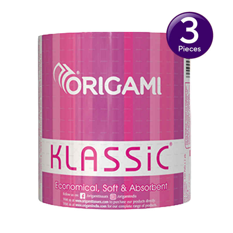 Origami Klassic 2 Ply Toilet Paper Roll Soft & Absorbent with Anti-Clog Feature 320 Pulls Combo