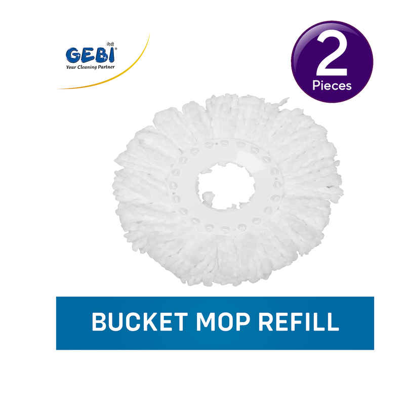 Gebi Sparkle Plus Spin Mop Microfiber Refill for Floor Cleaning Combo